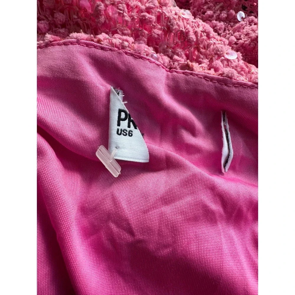 SOLD Princess Polly Pink Sequin Mini Dress V-Neck Keyhole Cutout Party US 6 - Picture 7 of 7